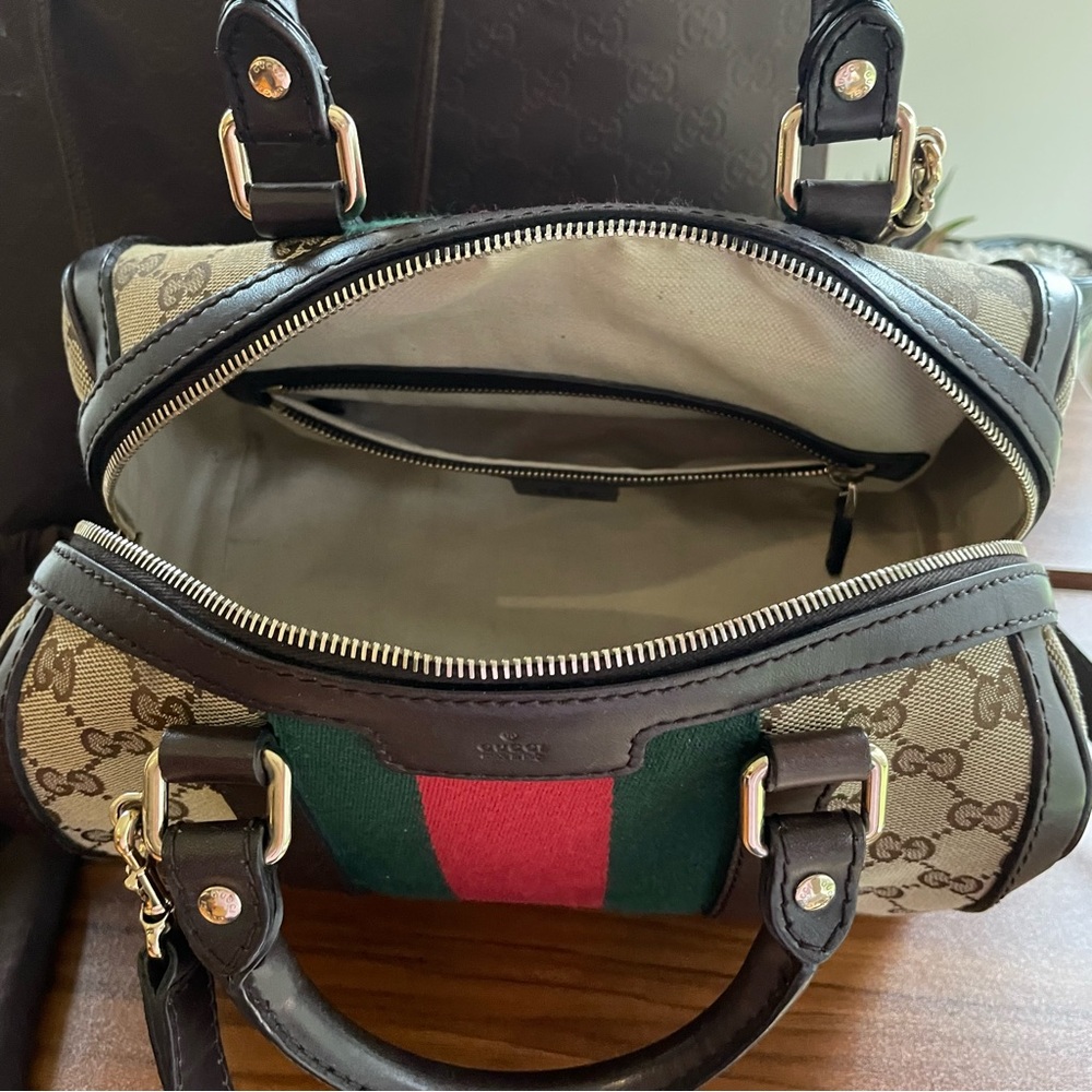 ❌SOLD❌on luxury site⭐️Authentic Gucci Bowling Bag🤎Made in Italy💚❤️ - Picture 13 of 16